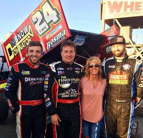 Racer Terry McCarl with his wife and sons